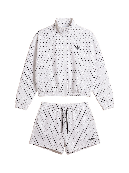 Polka Dot High Neck Zip Up Co-ord Set